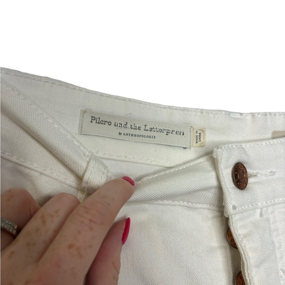 Pilcro Anthropologie White Ultra High-Rise Side-Striped Slim Jeans Size 28 - Picture 5 of 11